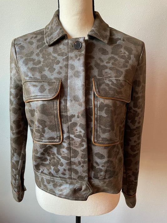 Mystree Cord Finish Faux Leather Jacket (S)
