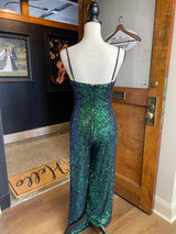 Lulus Dancing to the Music Sequin Wide-Leg Jumpsuit (S)