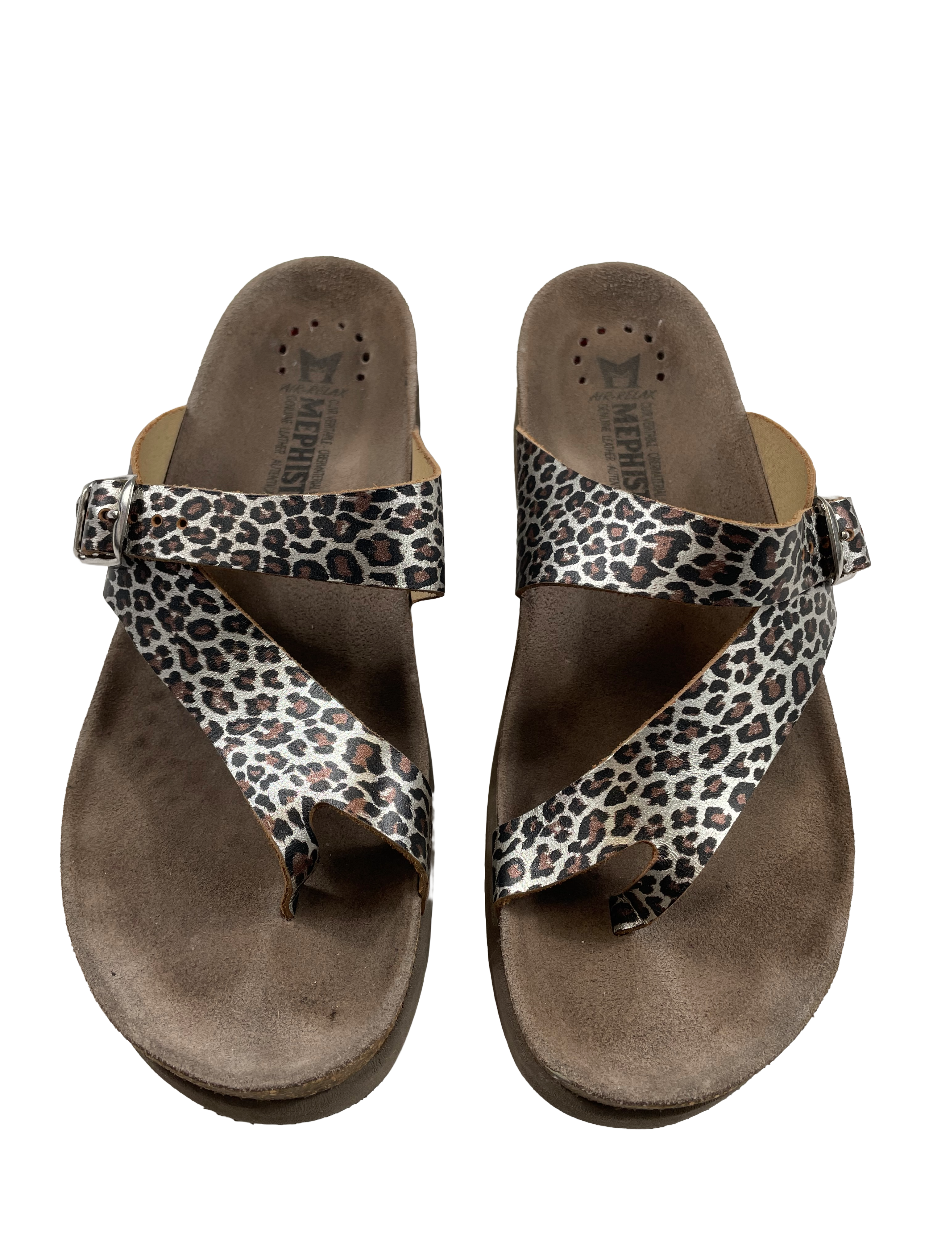 Mephisto Helen Women's Leopard Print Leather Comfort Thong (EU 41) - BinxBerry Consignment