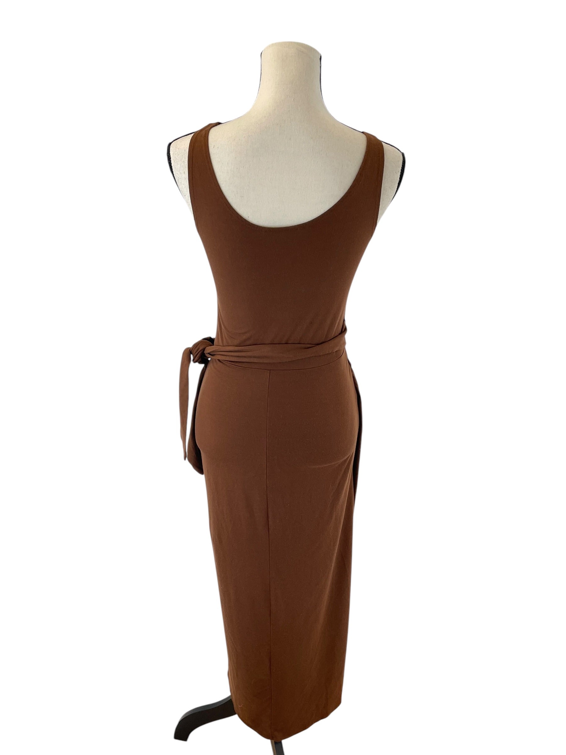 Reformation Jeans Kaila Wrap Knit Dress Brown (M) - BinxBerry Consignment