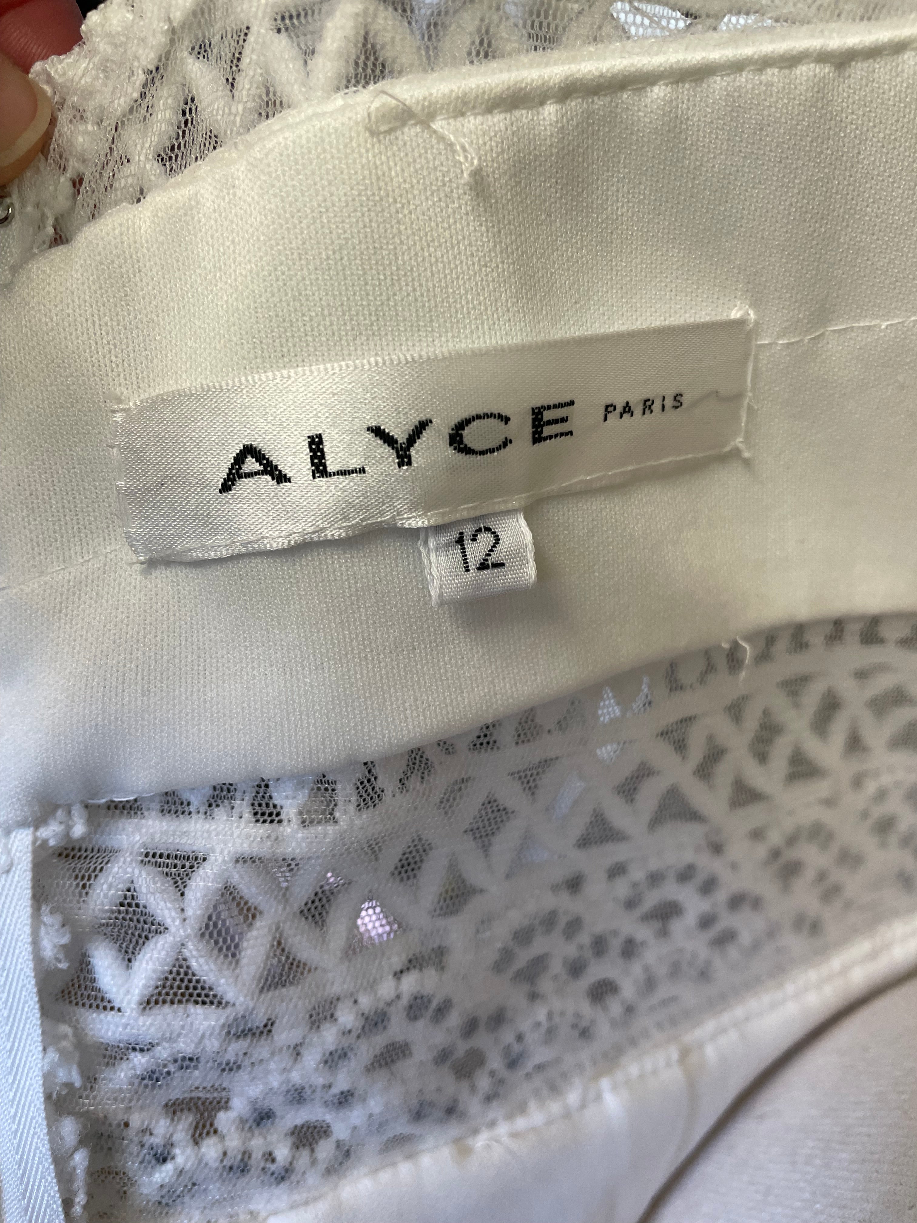 Alyce Paris White Sleeveless Dress with Crystal Studs (12)