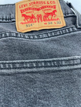Levi Strauss Men's 514 in Black Wash Jeans (34x32)
