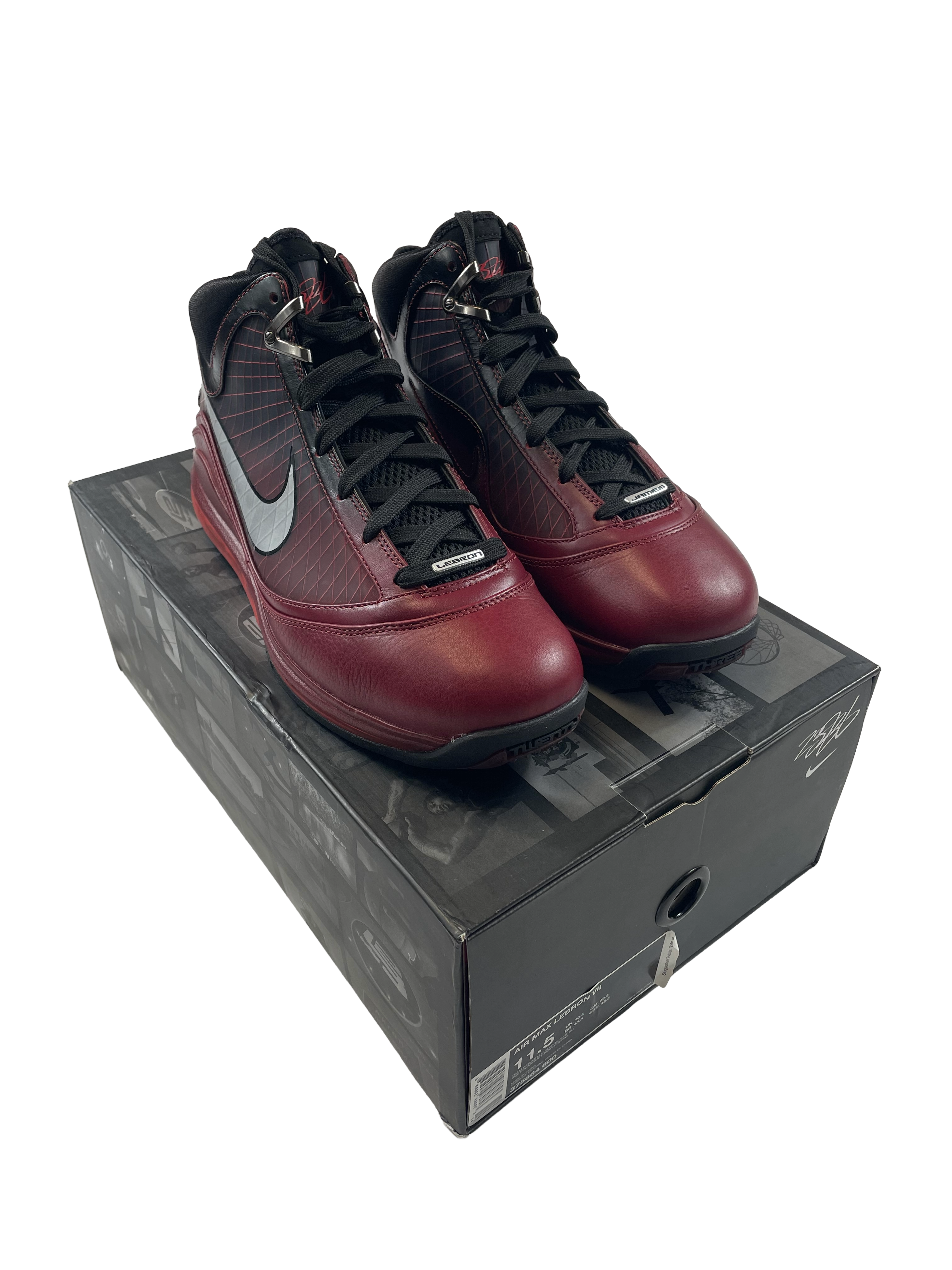 Nike Air Max Lebron VII Team Red/Mtllc Slvr-Blk-HT RD (11.5) - BinxBerry Consignment