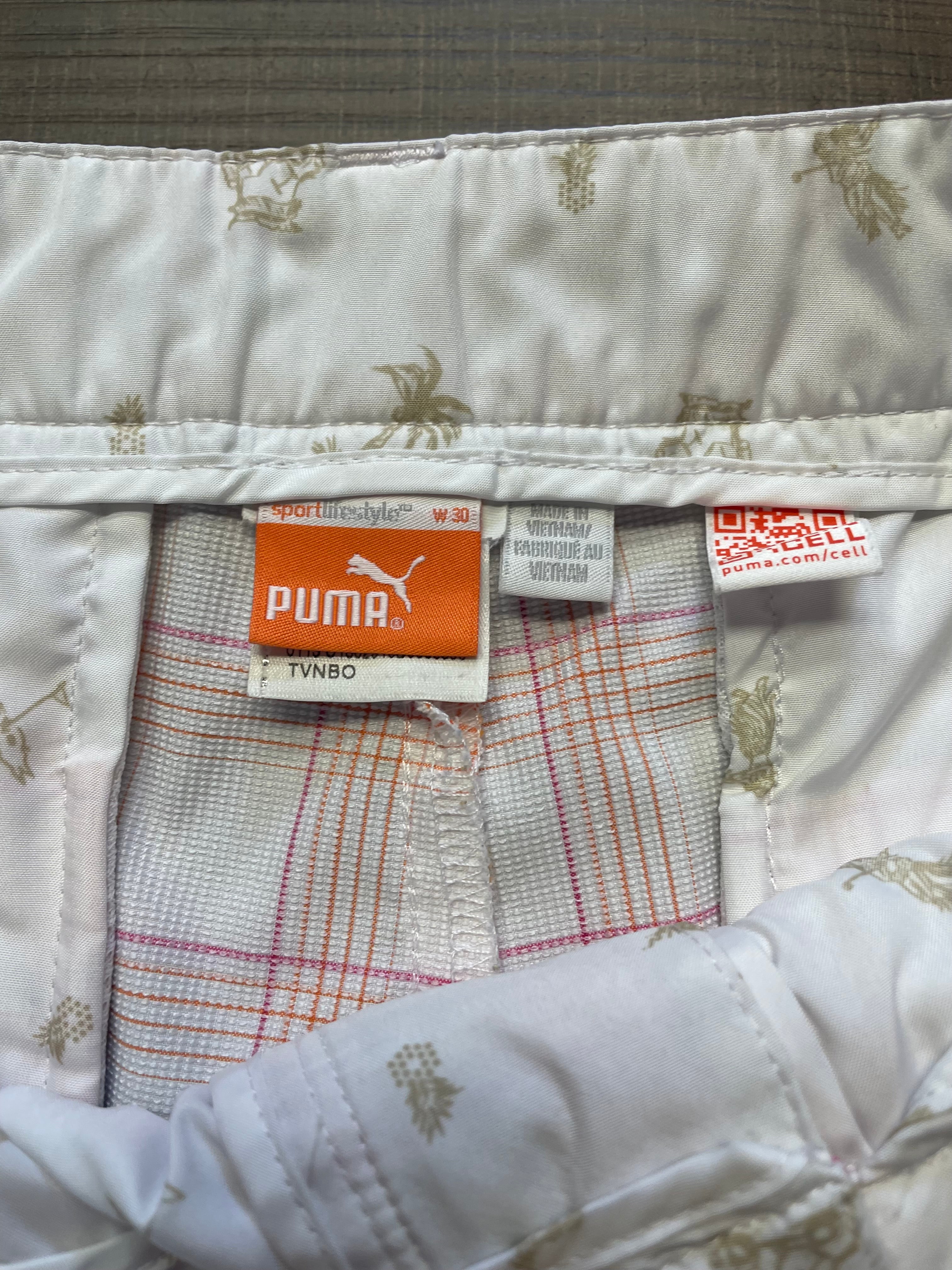 Puma Sport Lifestyle White Plaid Shorts (W30)