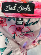 Bad Birdie Women's Pink Floral Sleeveless Top (XL)