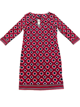 Talbots Petites NWT Red Geometric Print Shift Dress