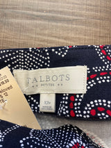 Talbots Navy Floral Skirt (12P)