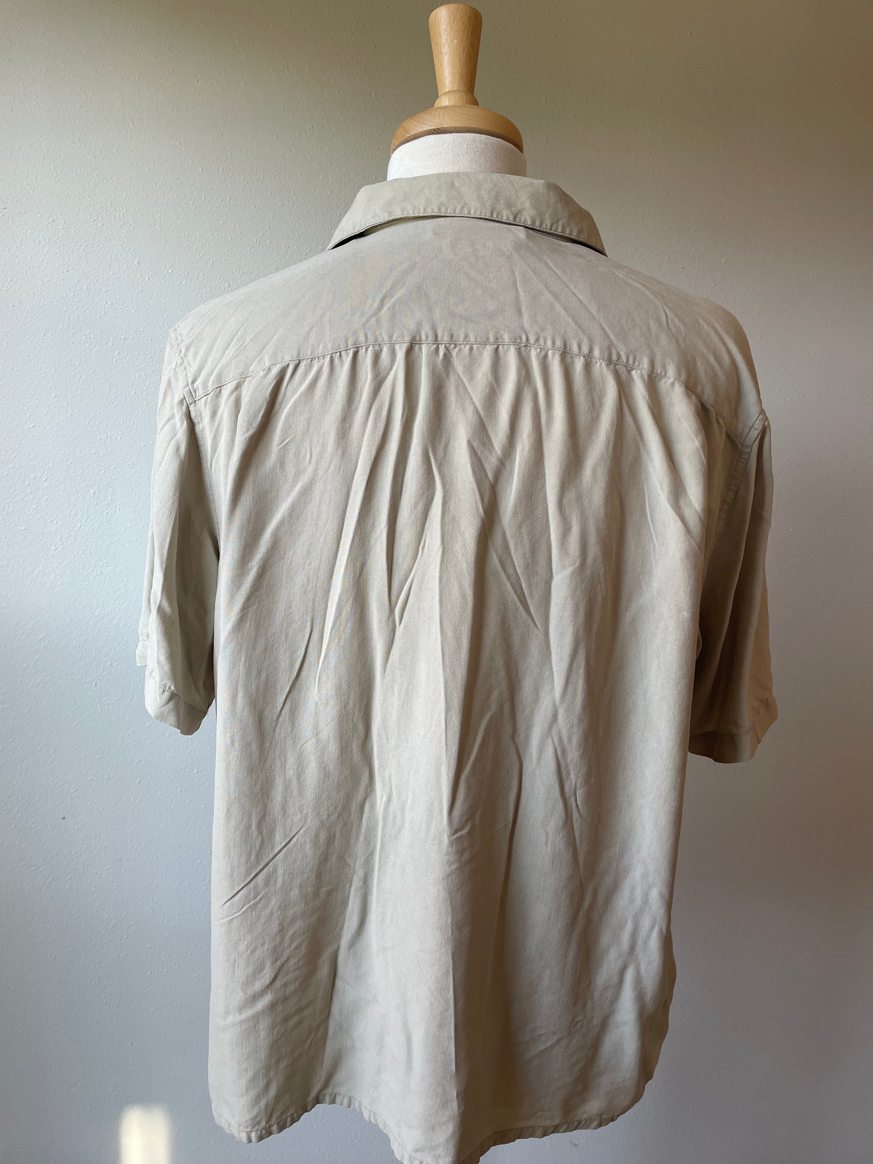 Axist Silk Touch Beige Men's Button Down (XL)