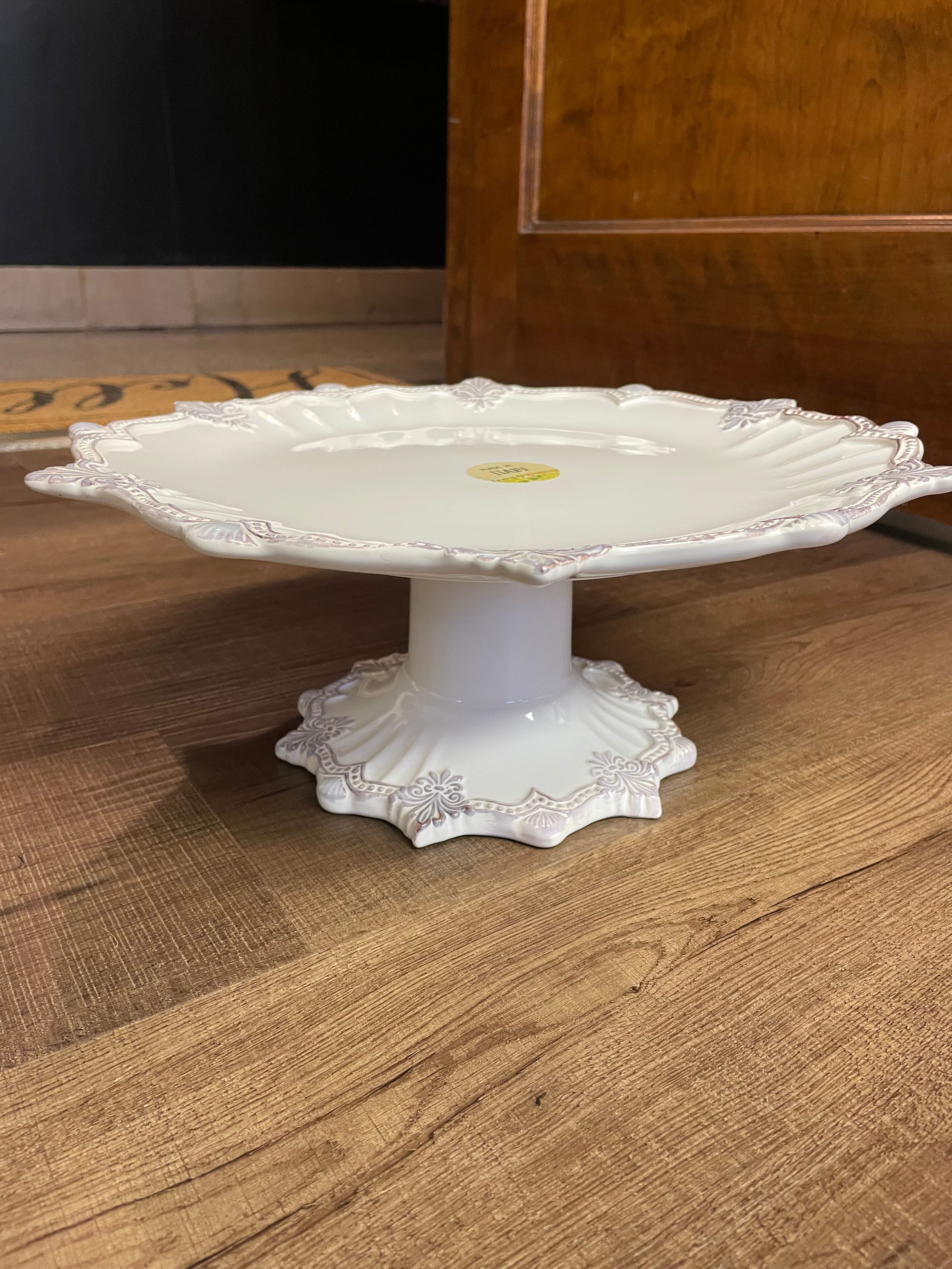Painted Ceramic 9" Cake Stand