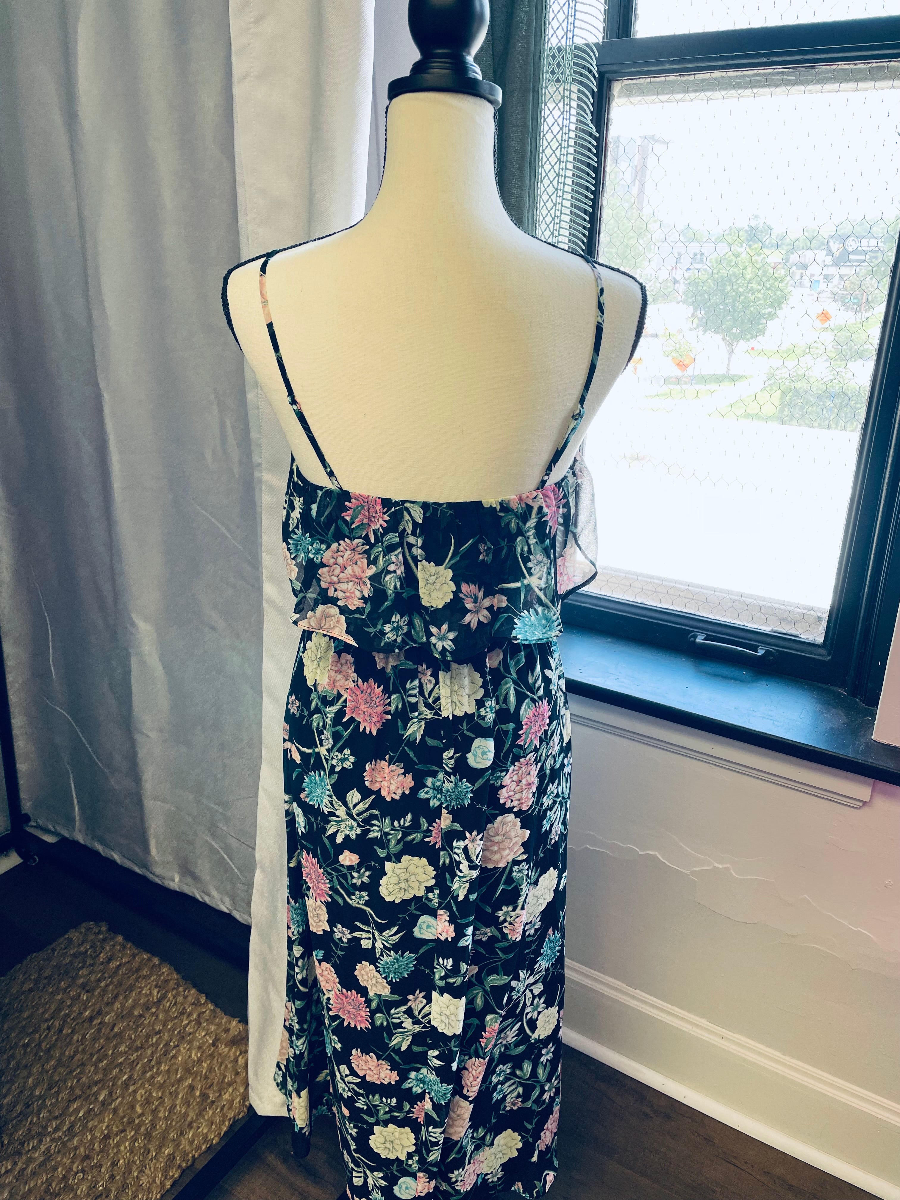 Kensie Black Floral Dress (XS)