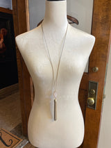 Loft Goldtone Rose Quartz Stone Tassel Pendent - BinxBerry Consignment