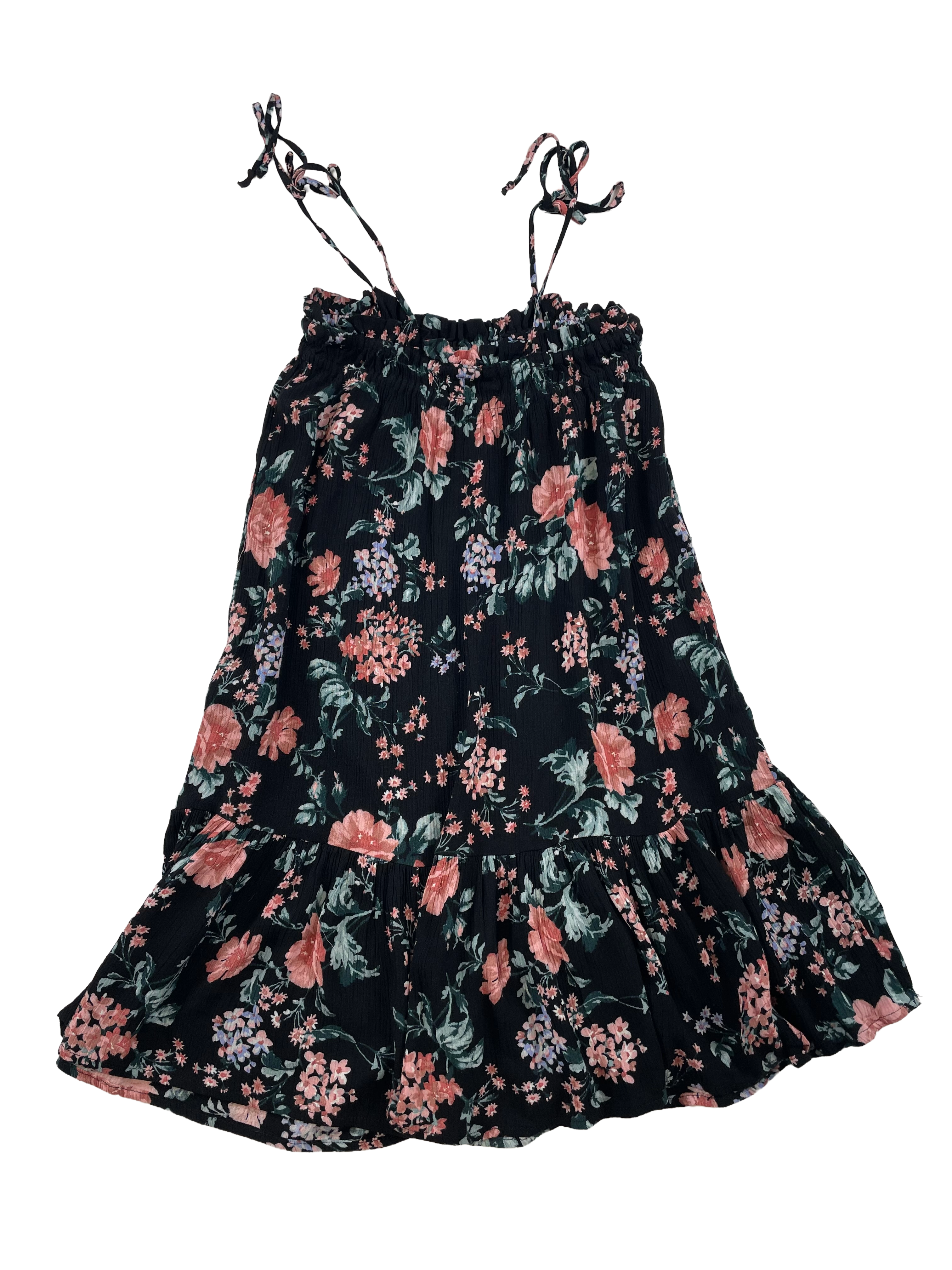 American Eagle Floral Ruched Bodice Midi Dress (S)