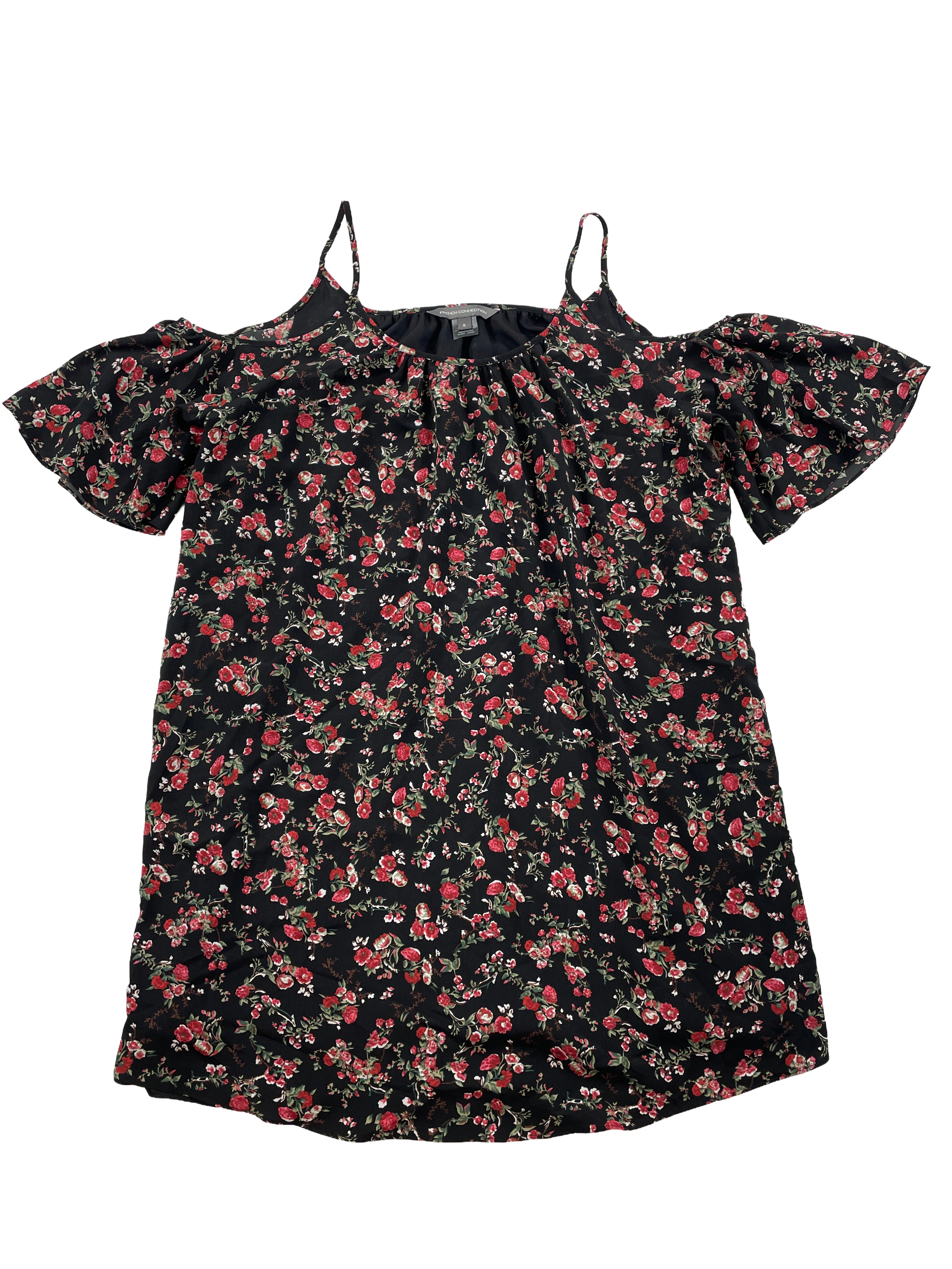 French Connection Peep Sleeve Floral Mini Dress (S)