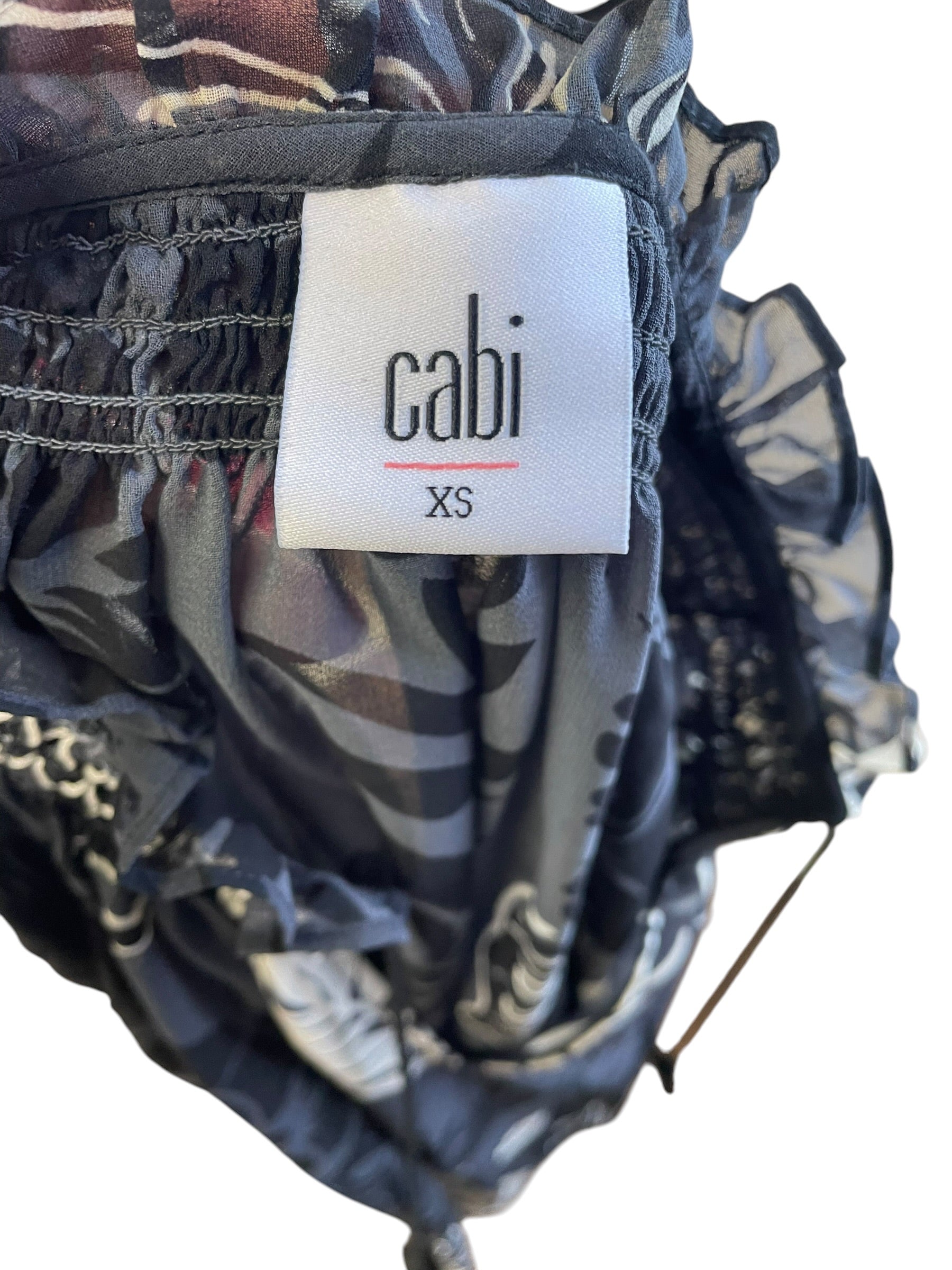 Cabi Sheer Floral Long Sleeved Women's Top (XS)