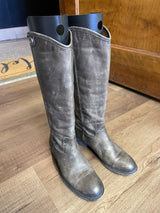 Frye Melissa Ladies Button 2 Tall Gray Leather Boots