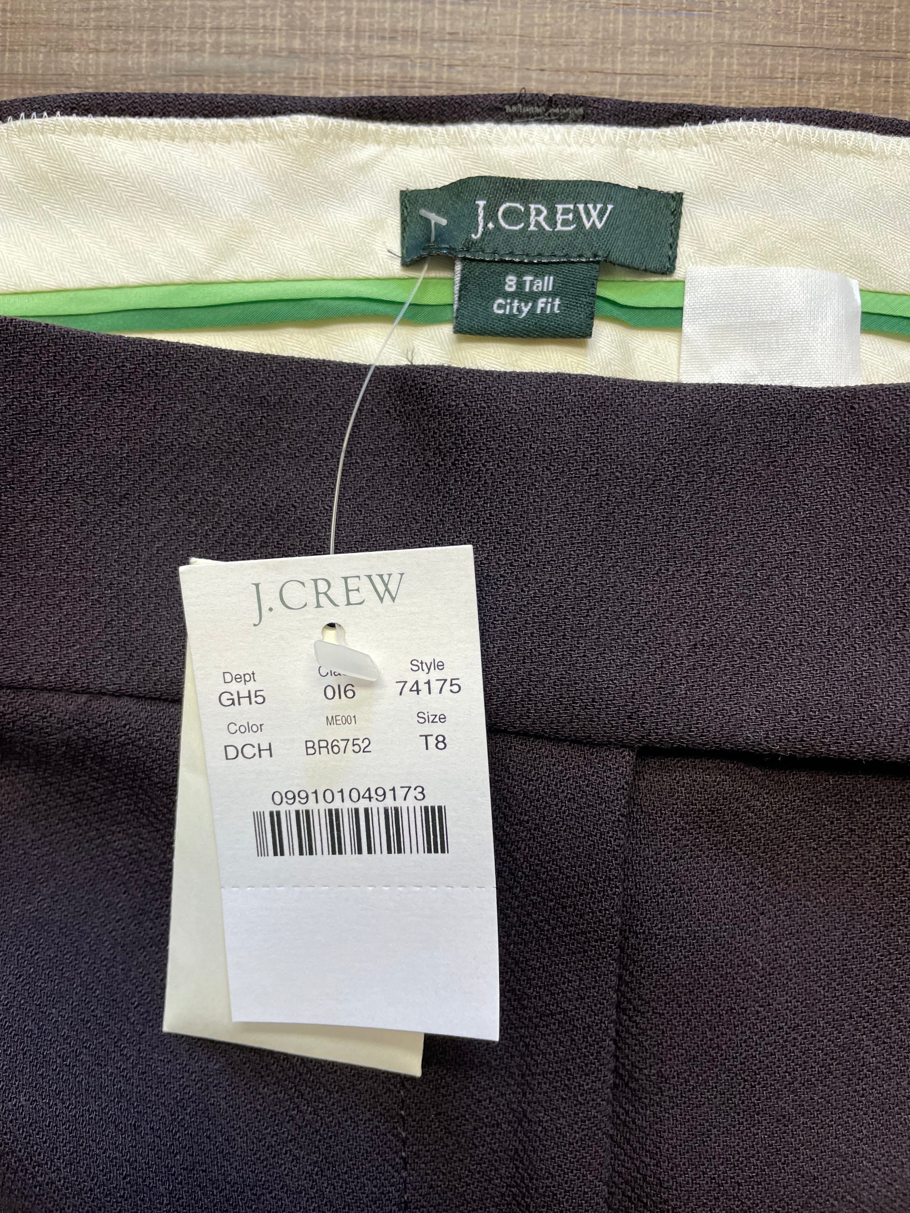 J. Crew 100% Wool Women's City Fit Trousers (8 Tall)