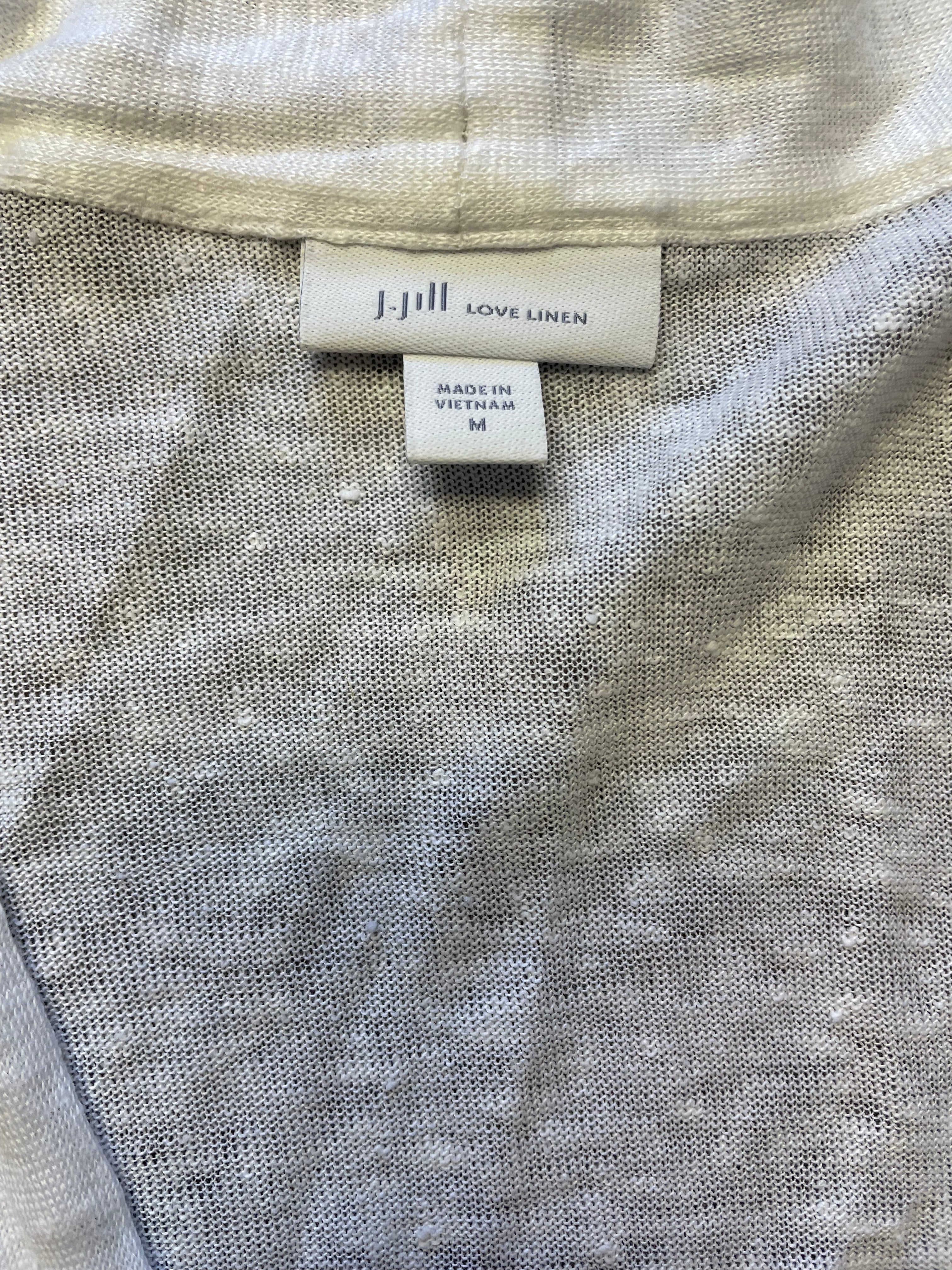 J. Jill Love Linen White Open Front Cardigan (M)