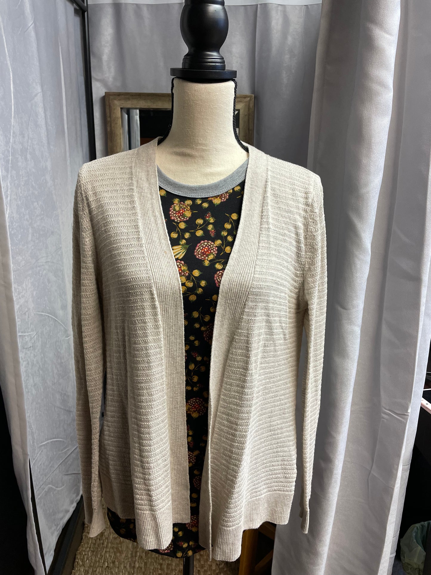 Old Navy Oatmeal Open Front Cardigan (YL)