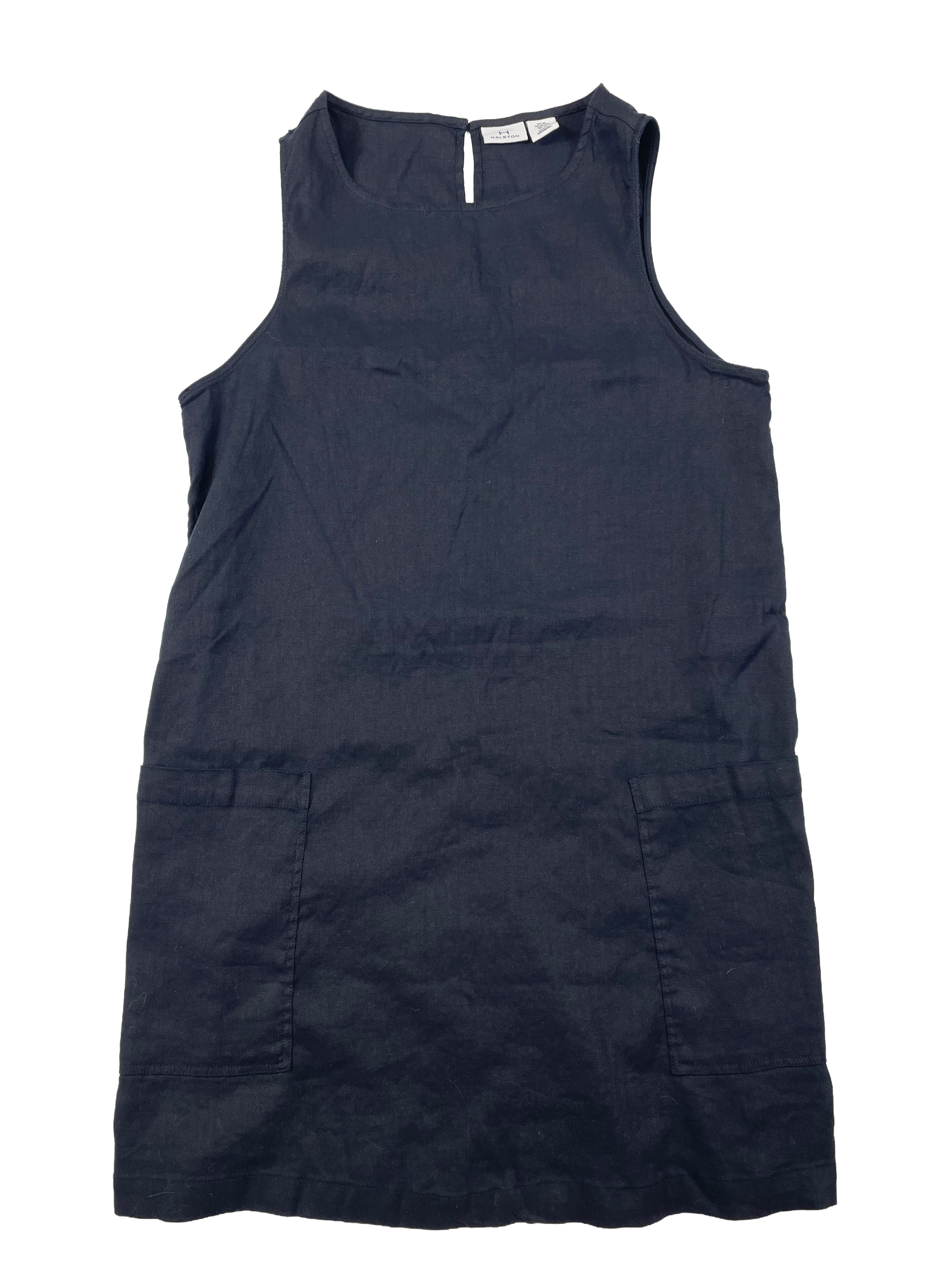 Halston NWT Women's Stretch Linen Shift Dress with Pockets (XL) - BinxBerry Consignment