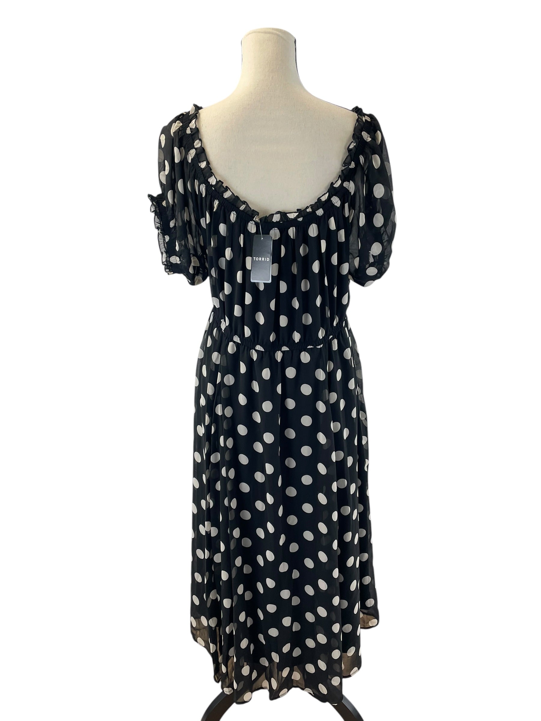 Torrid NWT Midi Chiffon Off Shoulder Peasant Dress (2X) - BinxBerry Consignment