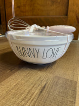 Rae Dunn Artisan Collection Bunny Love Bowl & Whisk