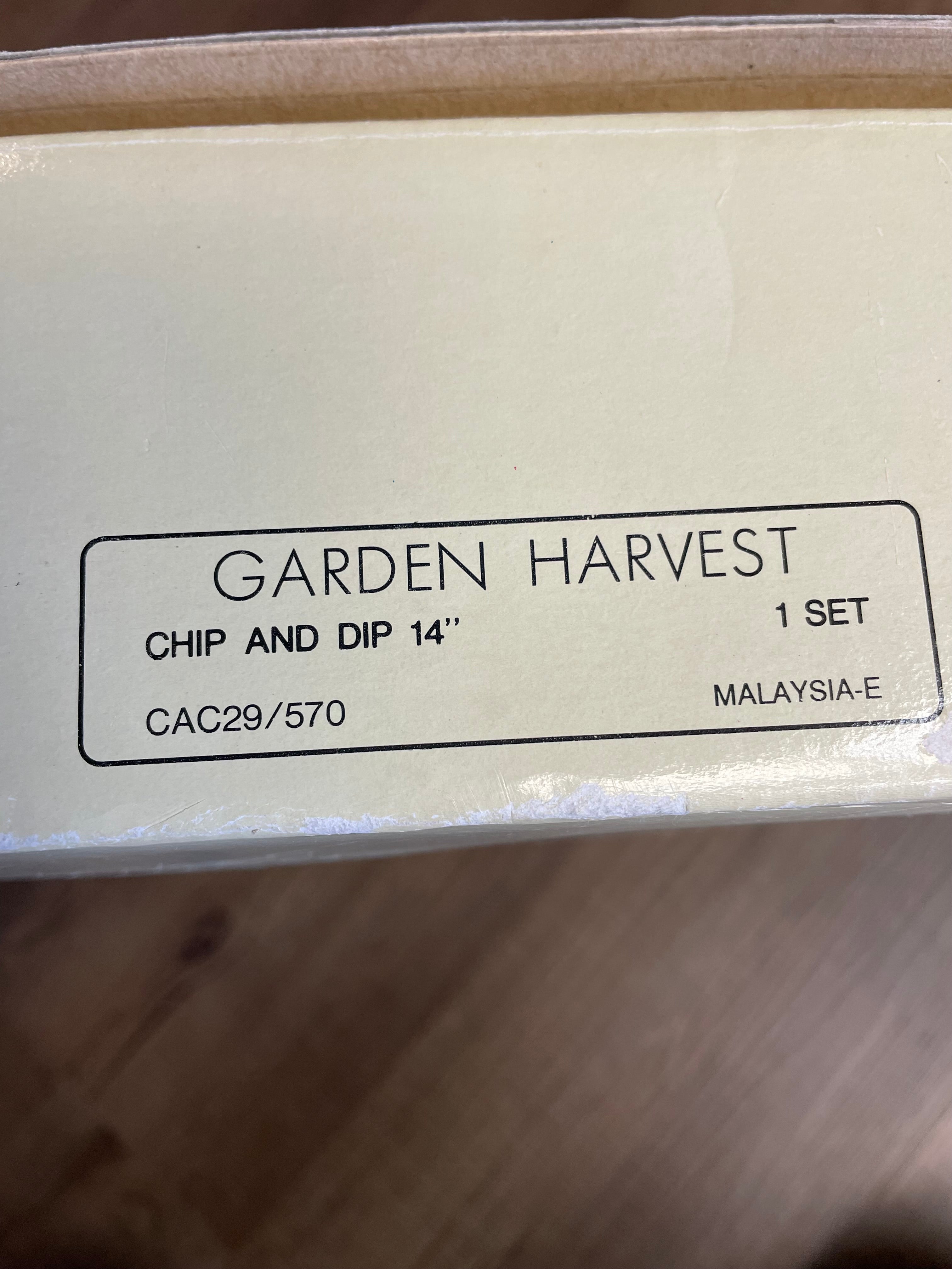 Mikasa Garden Harvest 14" Chip and Dip (NIB)