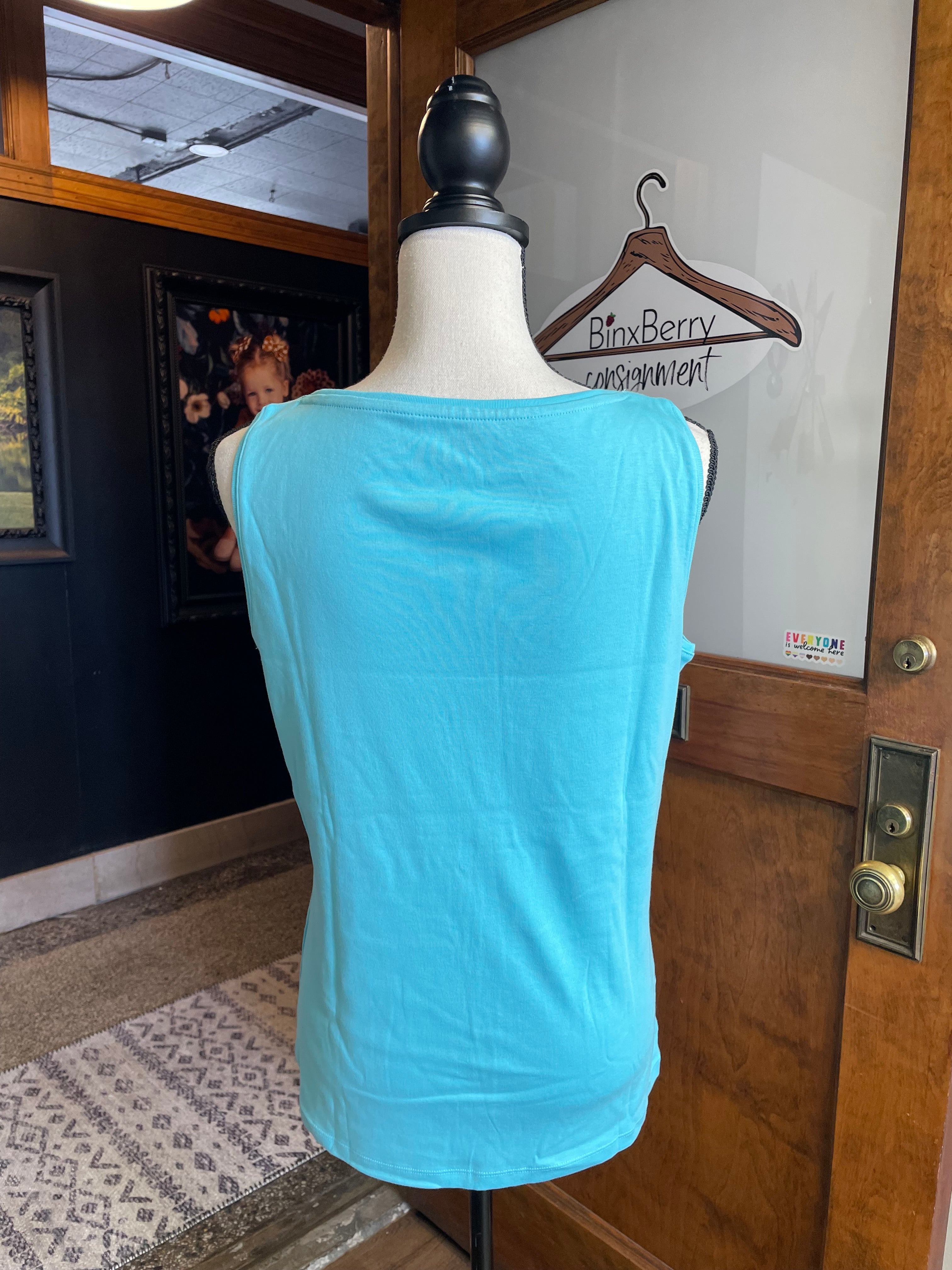 Talbots Sleeveless Turquoise Tee (M)
