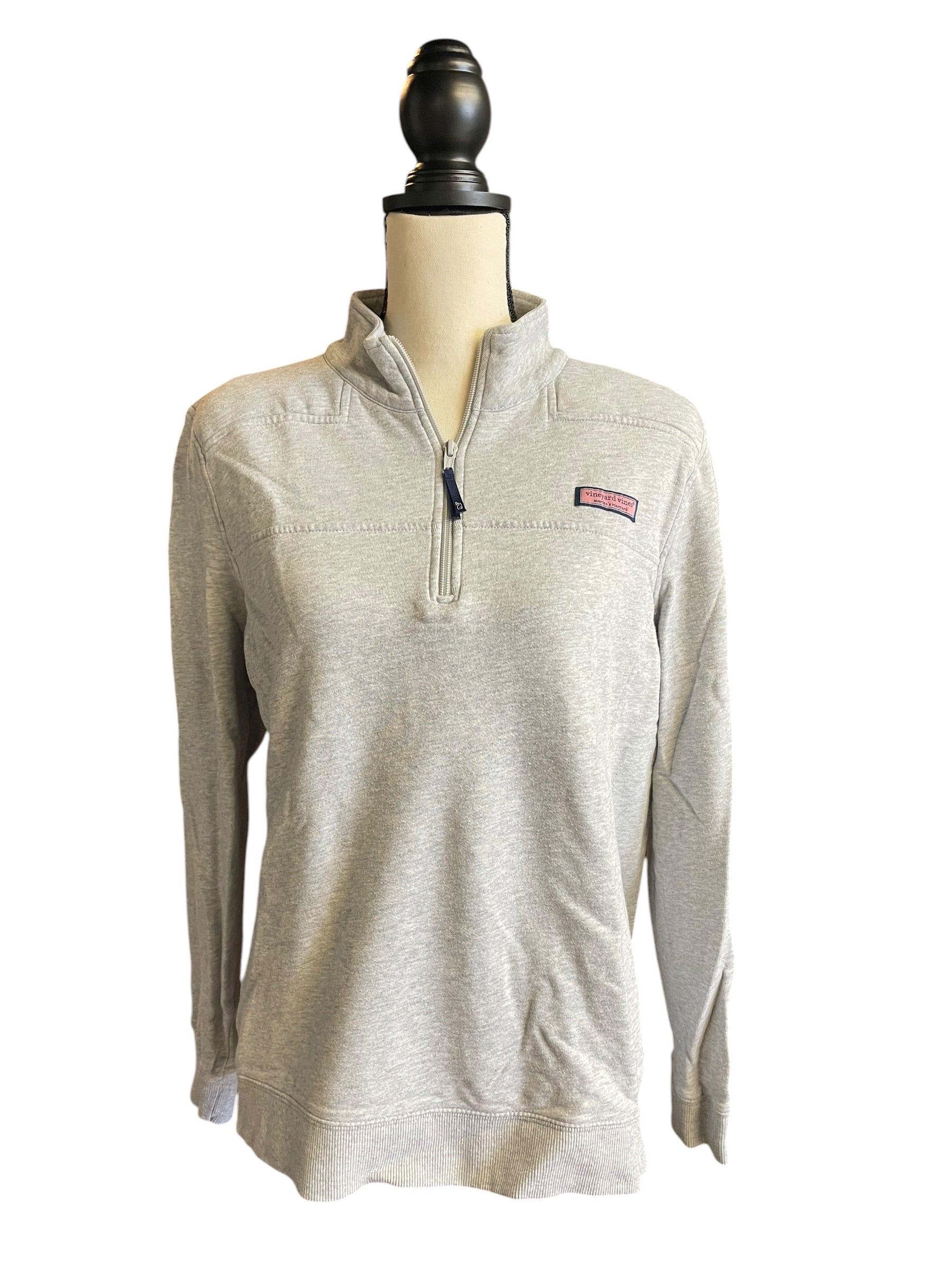 Vineyard Vines Women's Quarter Zip Heathered Gray (XL)