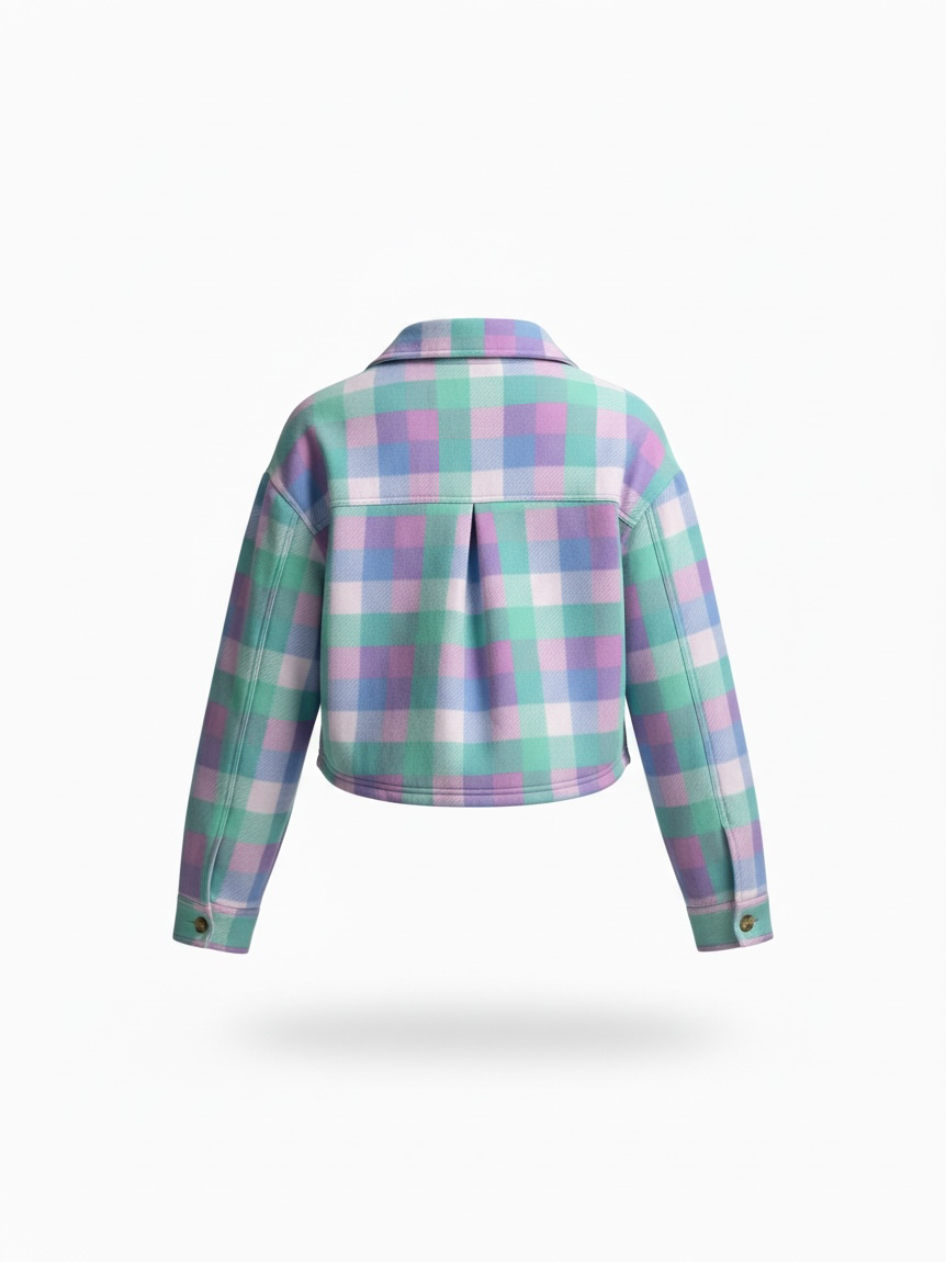 O'Neill Colleen Plaid Cropped Sherpa Jacket (S)