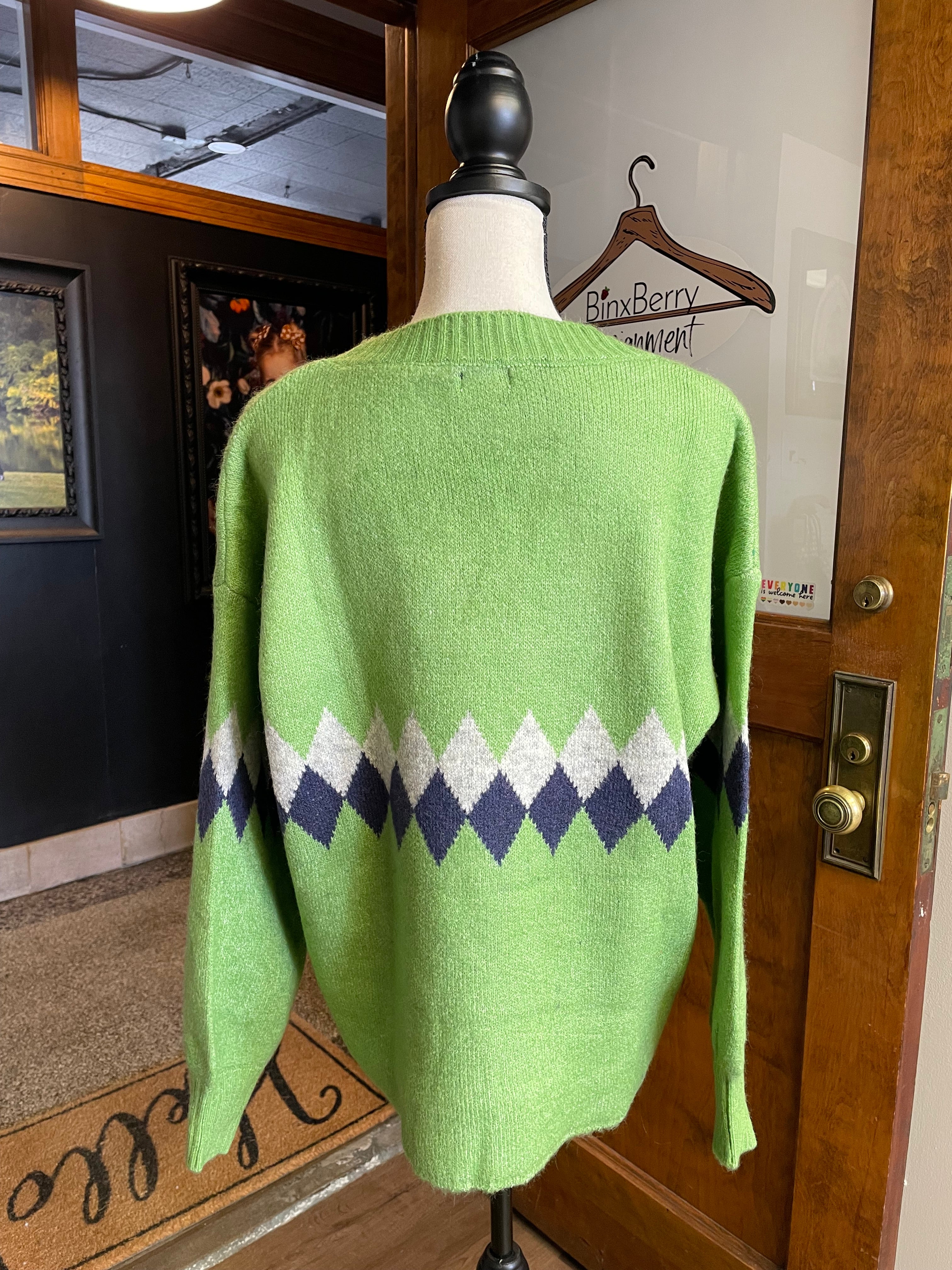 Coco + Carmen Argyle Women's Sweater (L/XL)