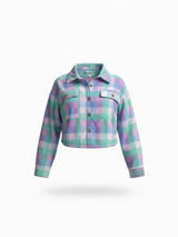 O'Neill Colleen Plaid Cropped Sherpa Jacket (S)