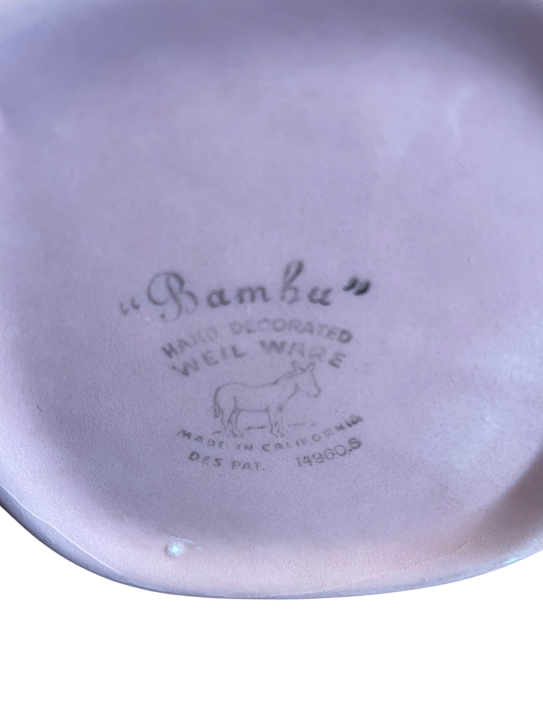 VTG California Pottery Weil Ware 1940s Bambu Pink Teapot