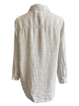 Tahari V-Neck 100% Linen Women's Button Down Blouse (S)