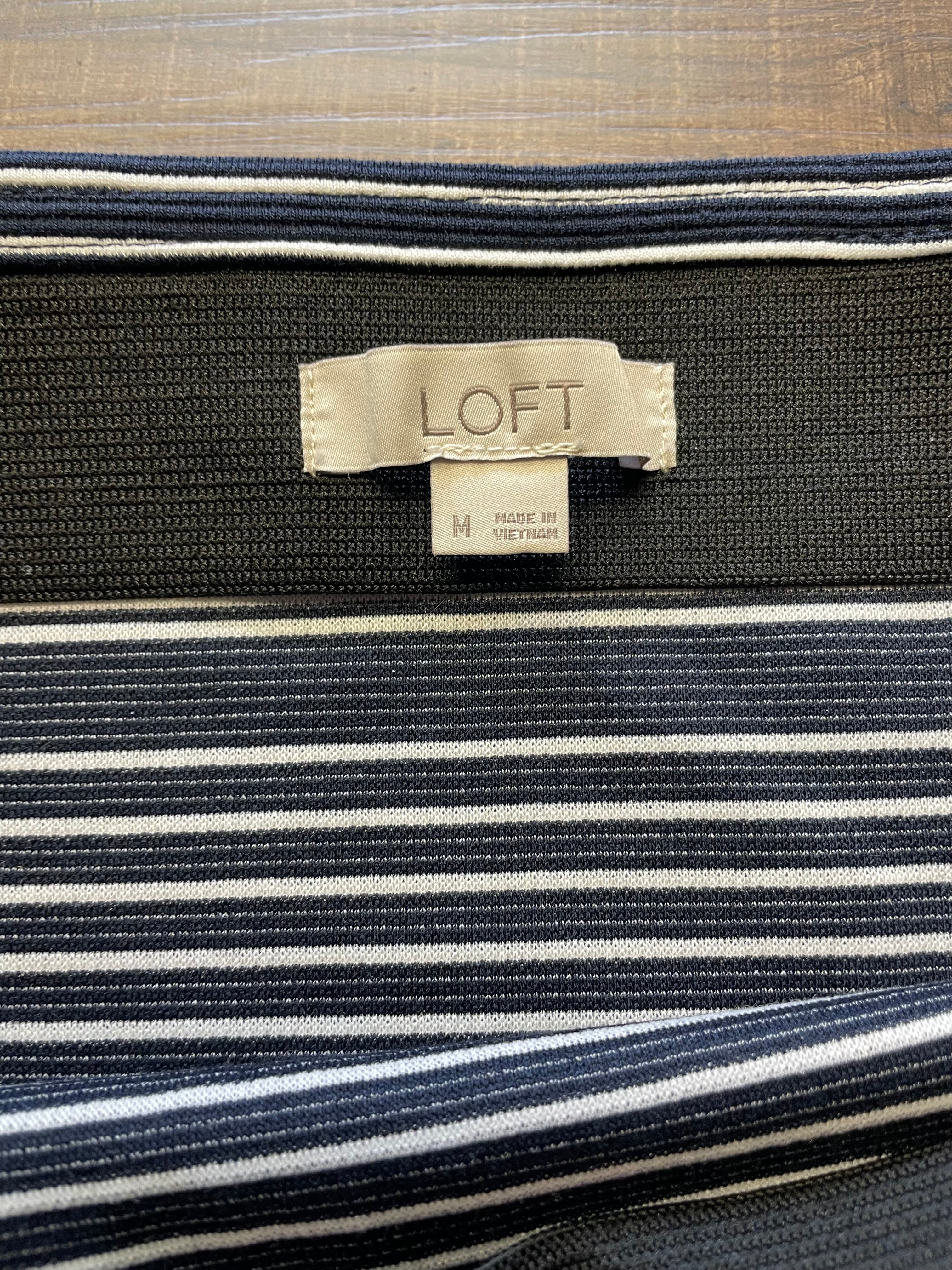 Loft Draped Front Side Tie Ribbed Skirt (M)