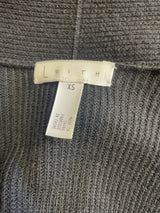 Leith Long Black Wool Blend Cardigan (XS)