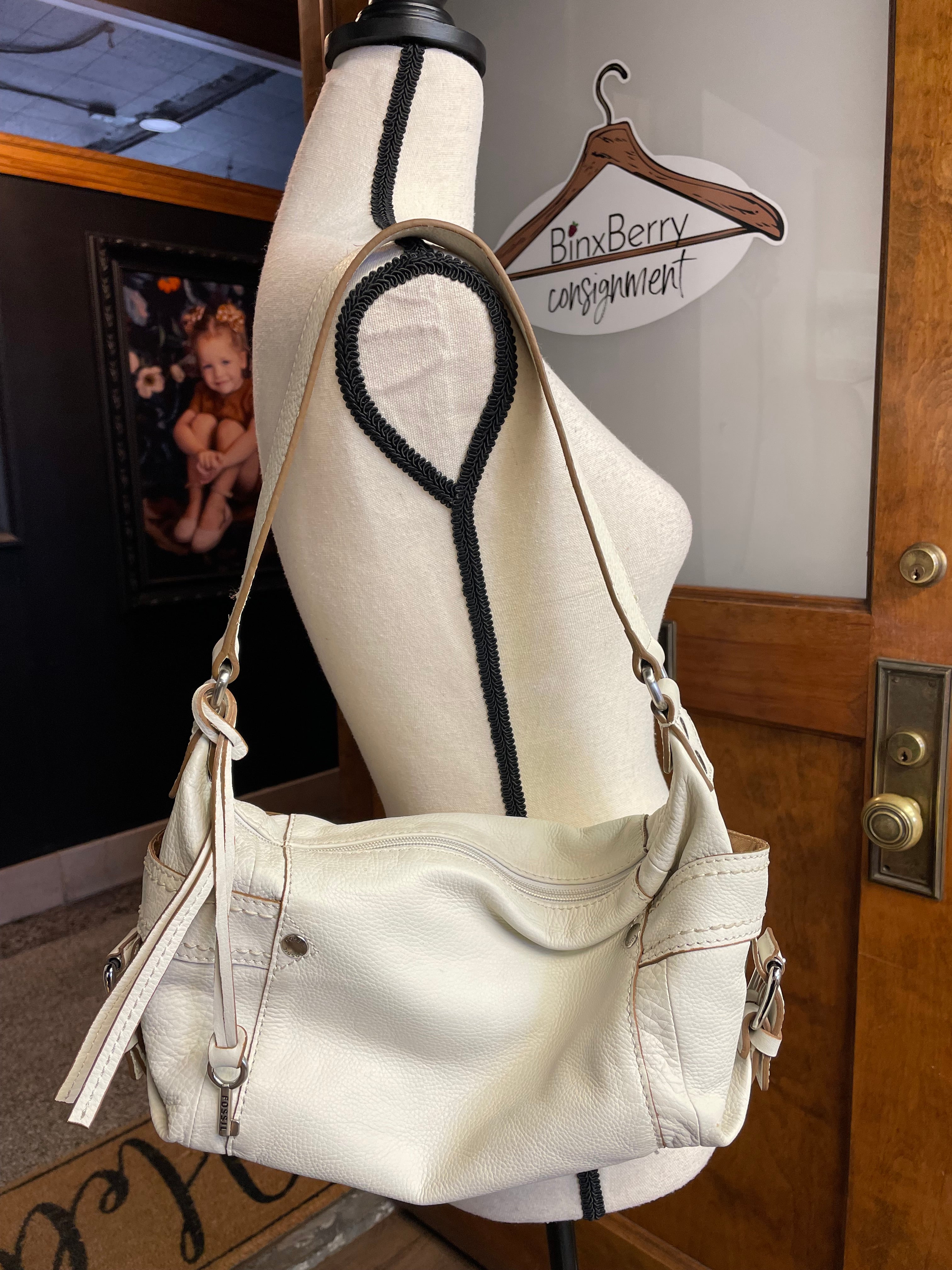 Fossil Cream Leather Handbag #75082