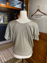 Kim & Cami Gold Cable Knit Top (M)