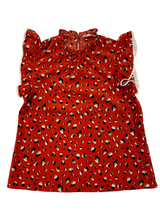 THML Red Leopard Print Ruffle Sleeve Blouse (S)