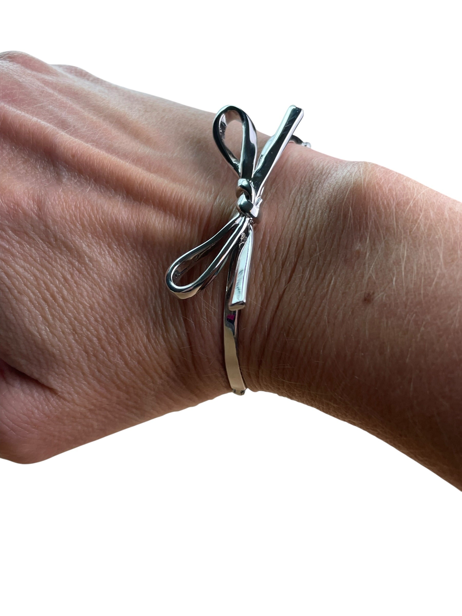 Kate Spade Silver Skinny Mini Bow Bangle