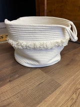 Pillow Fort 14" Cream Rope Basket with Frill Layer (14") - BinxBerry Consignment