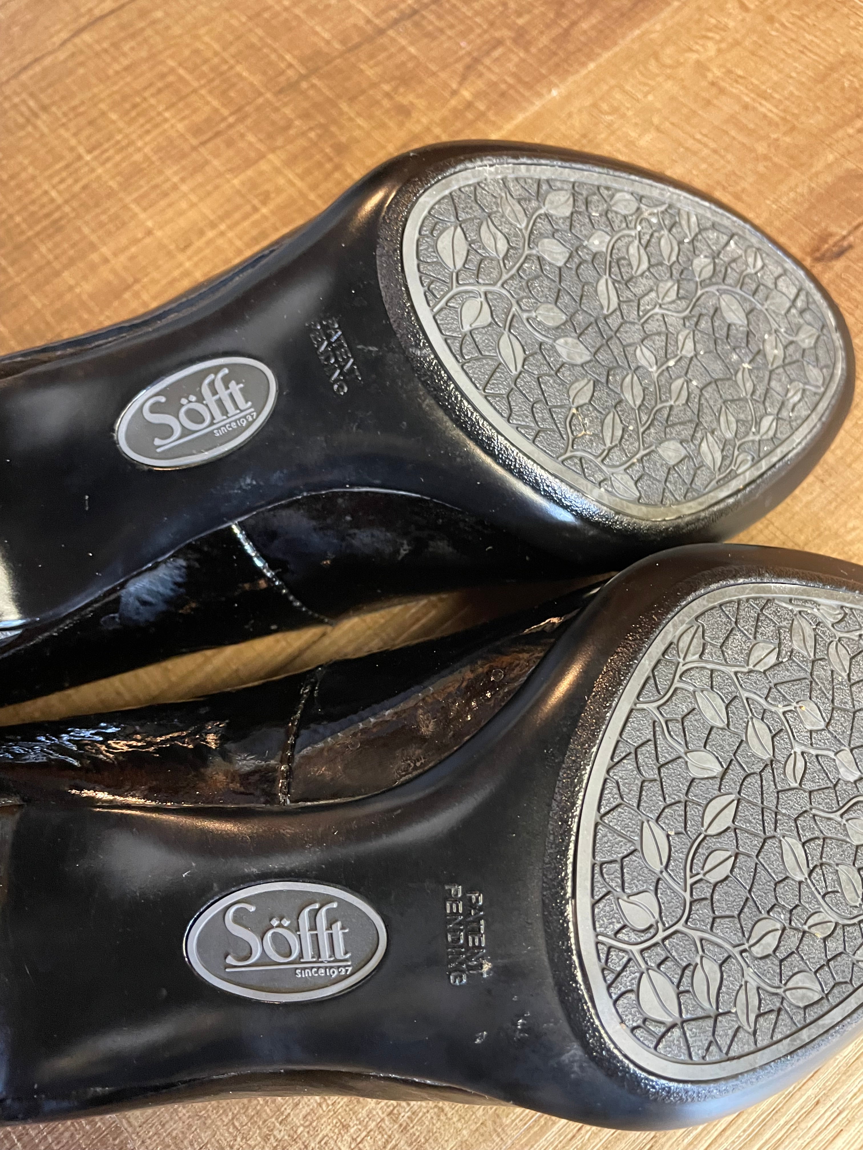 Sofft Sorrento Peep Toe Patent Leather Heels (7.5)