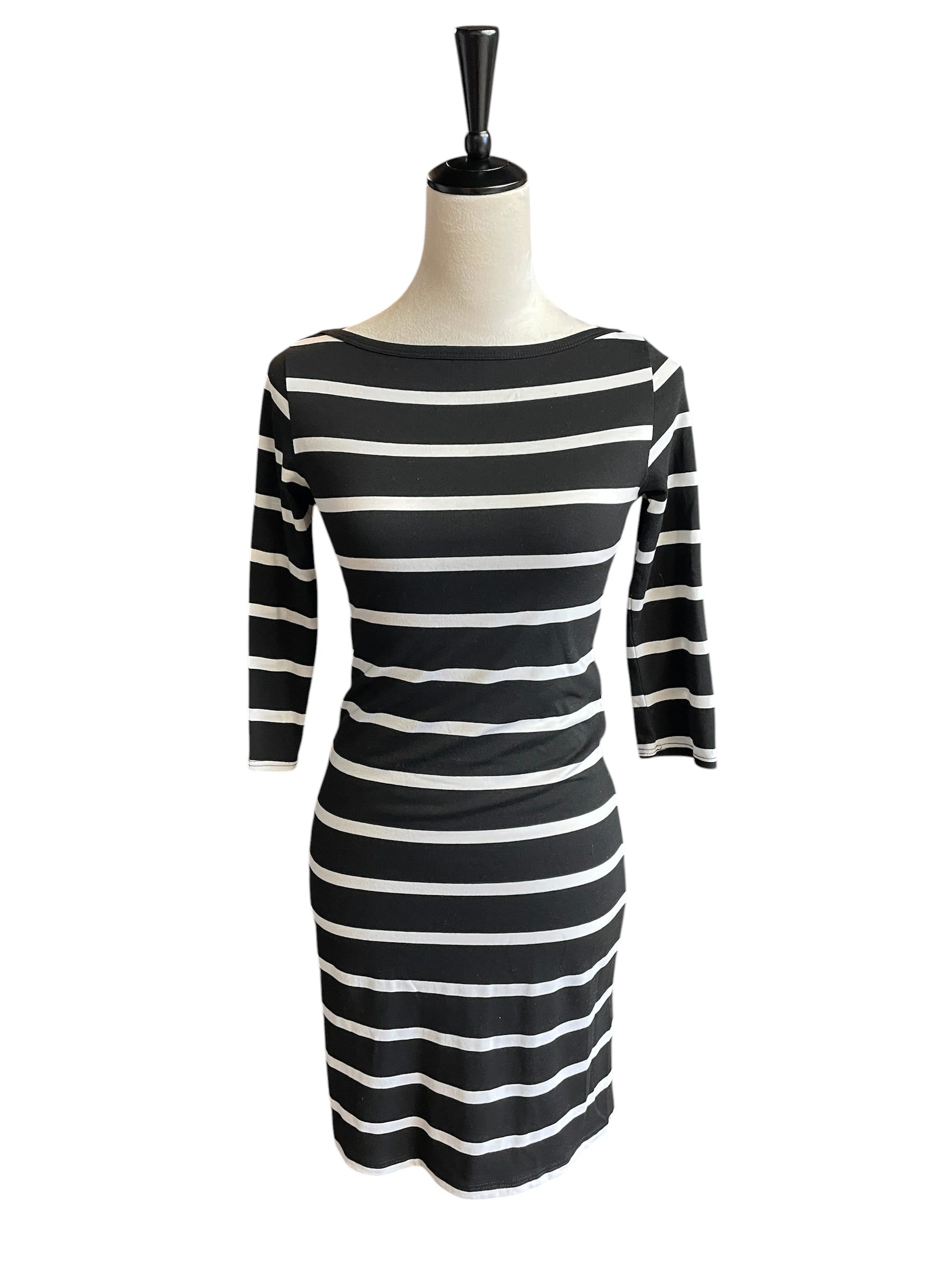 Lulus Striped Knit Dress with Straight Neckline (S)
