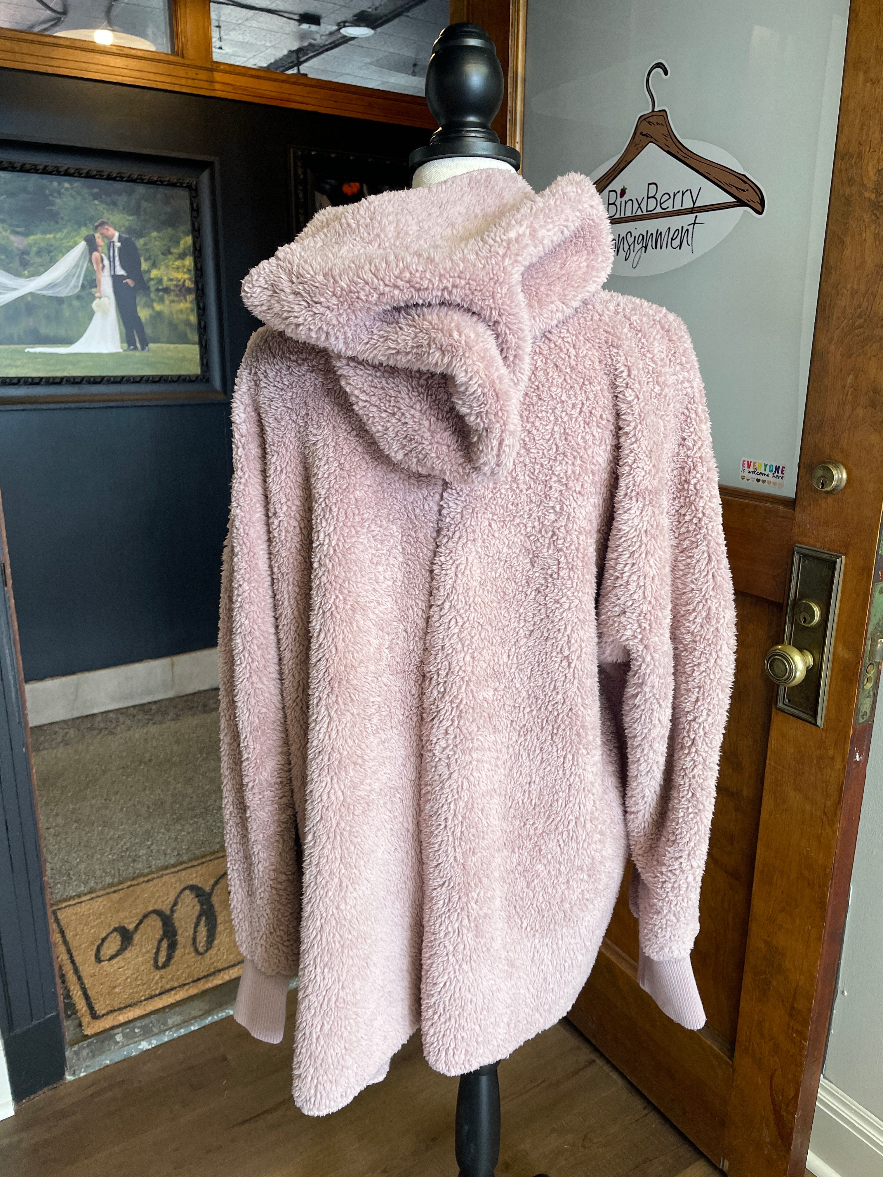 Hem & Thread Sherpa Cardigan Hoodie (OS)