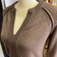 Cato Brown V-Neck Sweater (S)