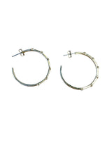 Gold-tone Station Hoop Earrings with Crystals