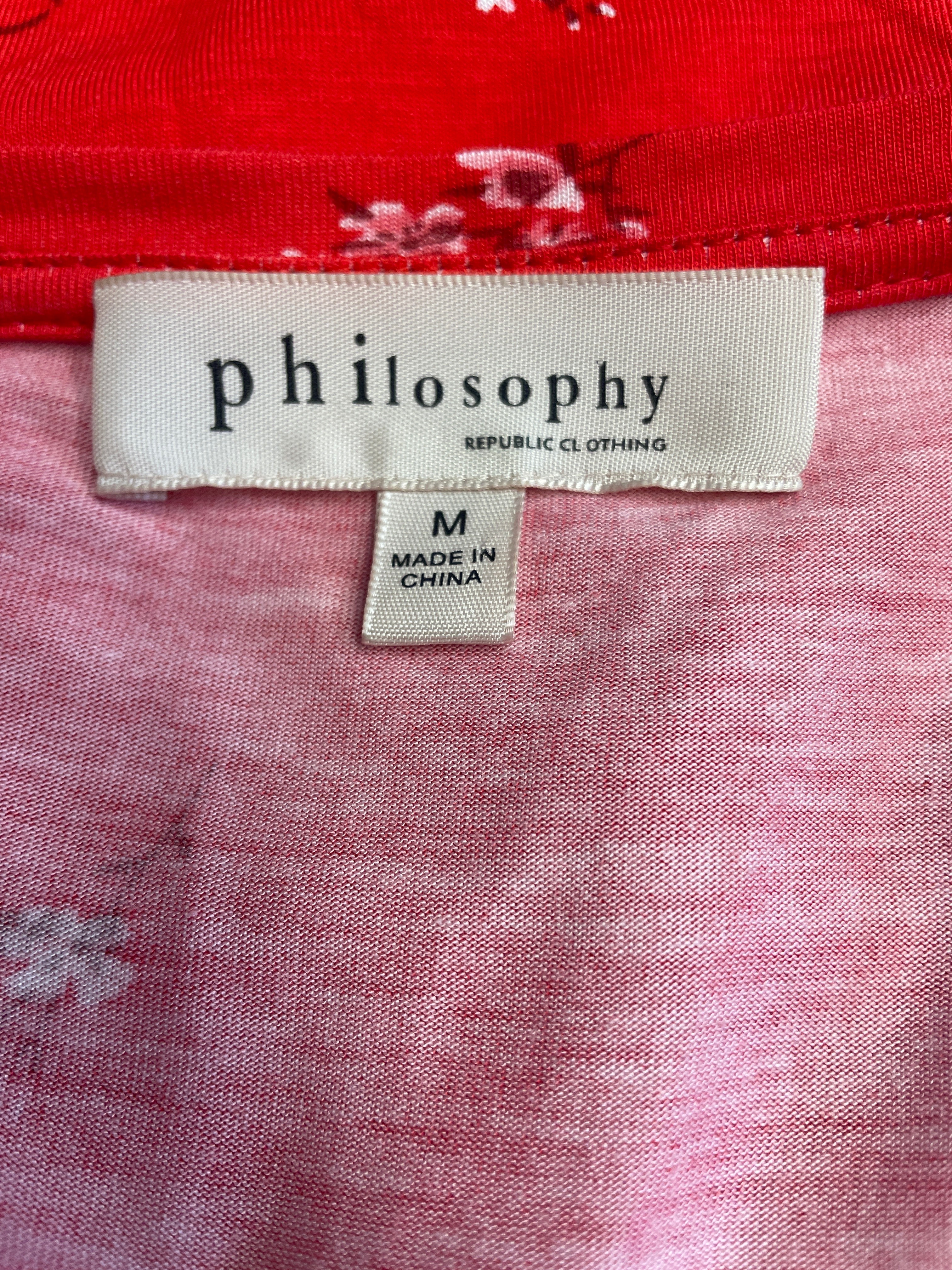 Philosophy Red Floral Tee (M)