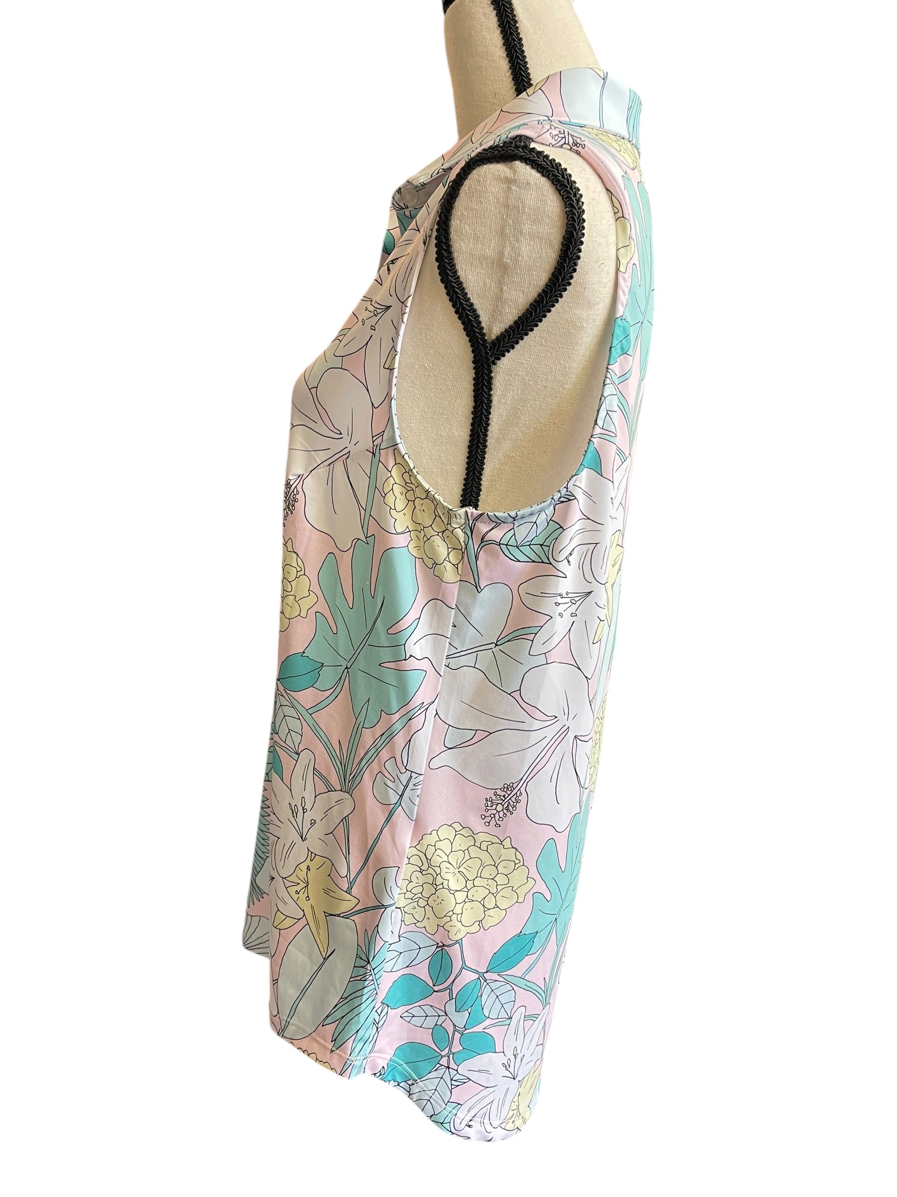 Bad Birdie Women's Pastel Floral Sleeveless Top (XL)