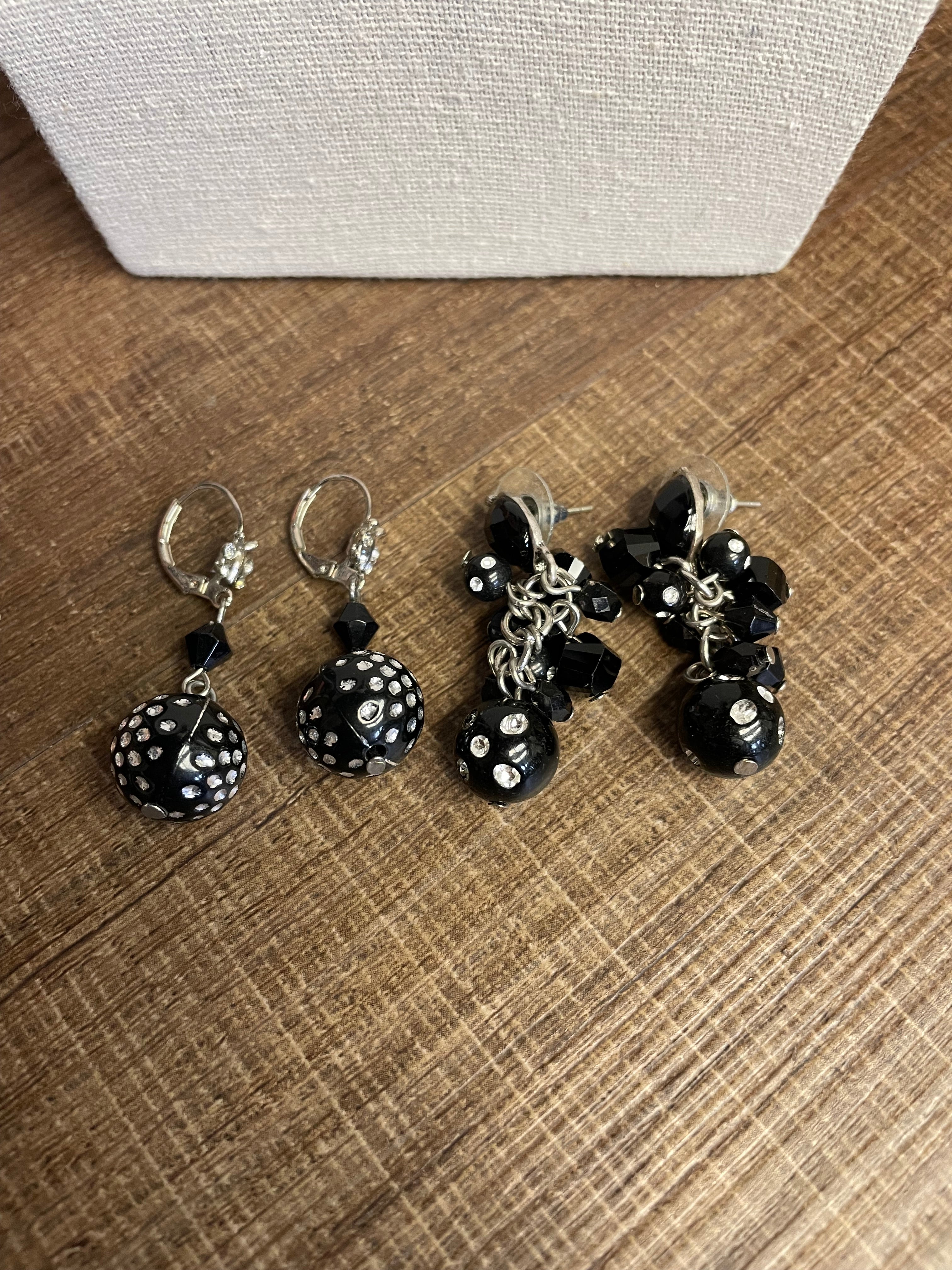 Crystal Beaded Black Necklace & Earring Set - BinxBerry Consignment