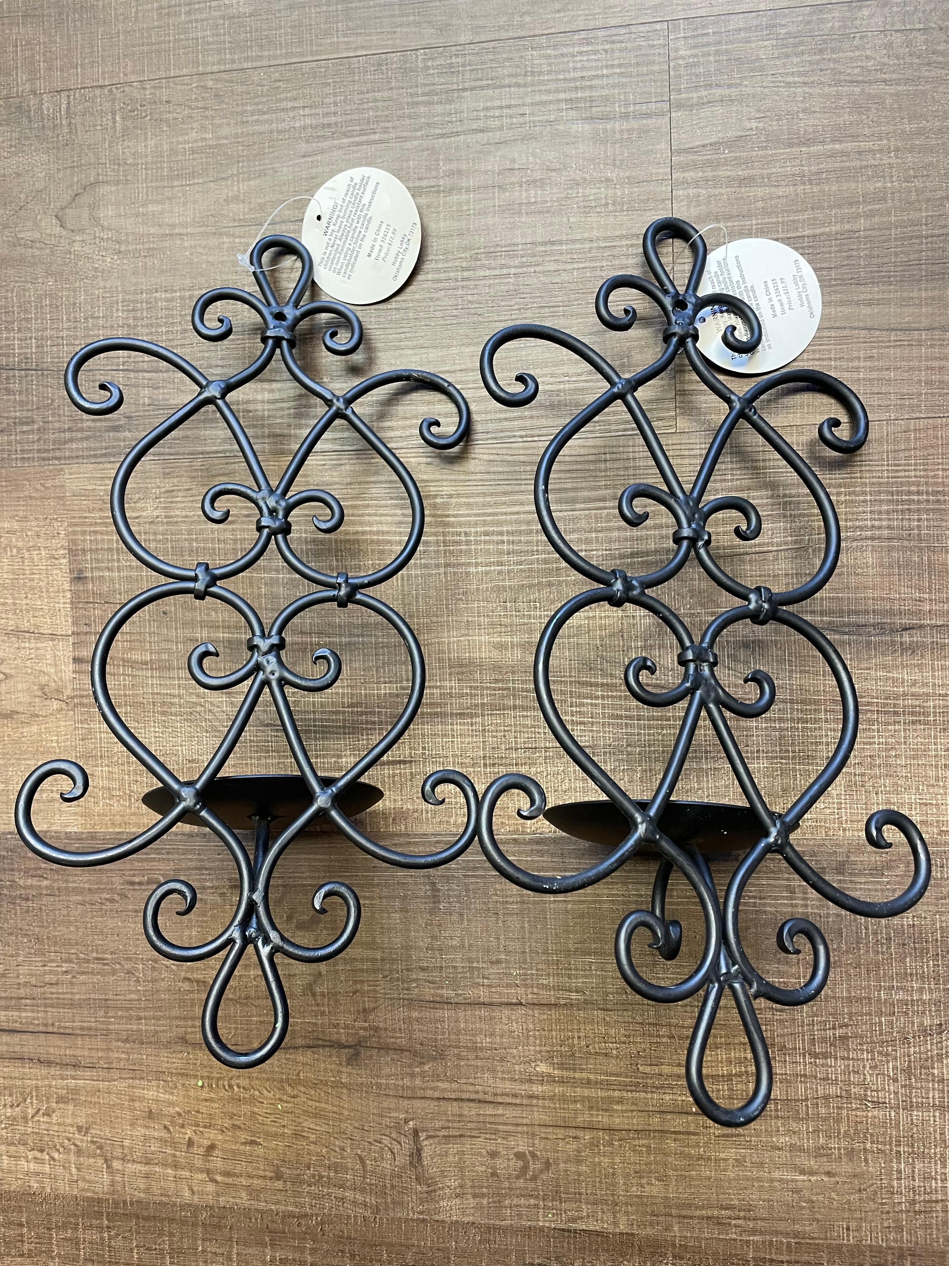 Iron Wall Candle Sconces (set of 2)