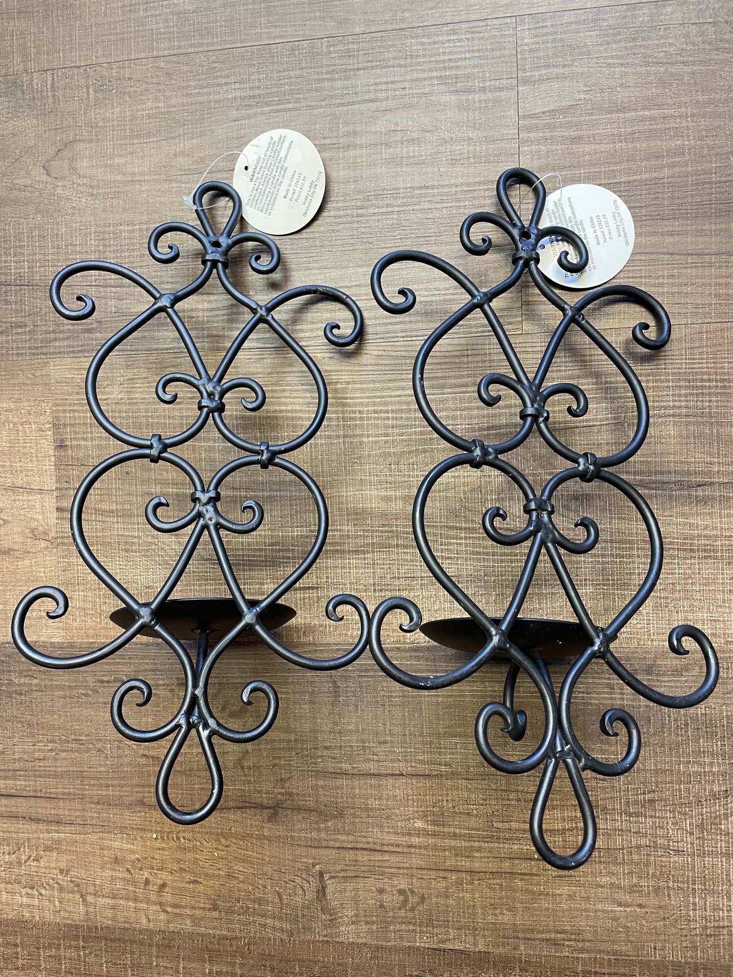 Iron Wall Candle Sconces (set of 2)